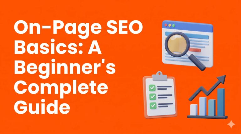 on-page seo basics complete beginner guide banner by marketing with aravind