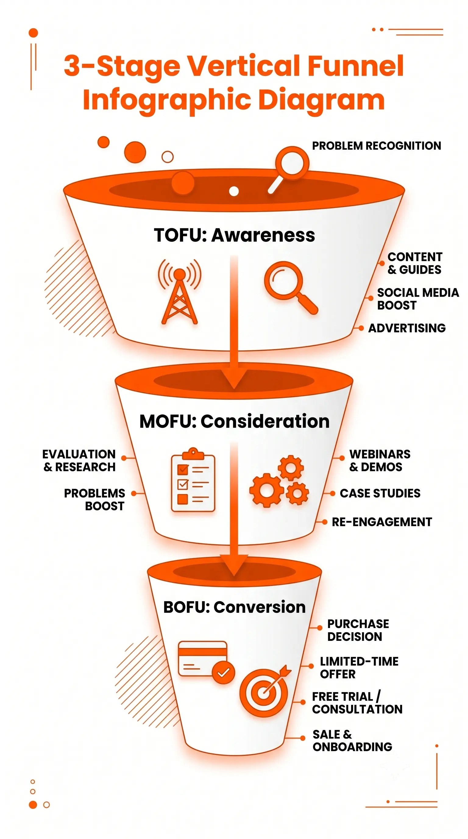 Three-step framework infographic explaining how to choose the right business social media platforms