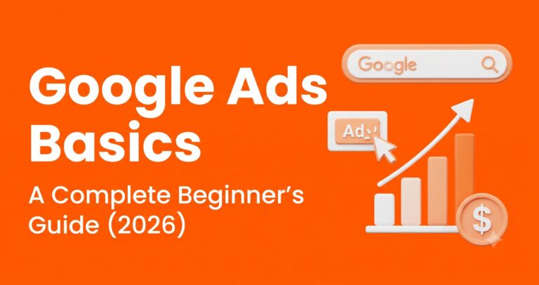 Google Ads basics for beginners — complete guide banner by Marketing with Aravind