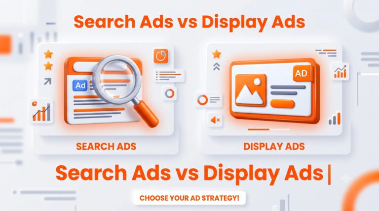 Search ads vs display ads comparison guide banner