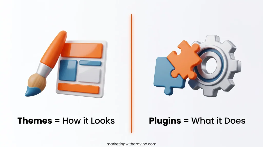 WordPress themes vs plugins explained for beginners WordPress themes vs plugins explained for beginners