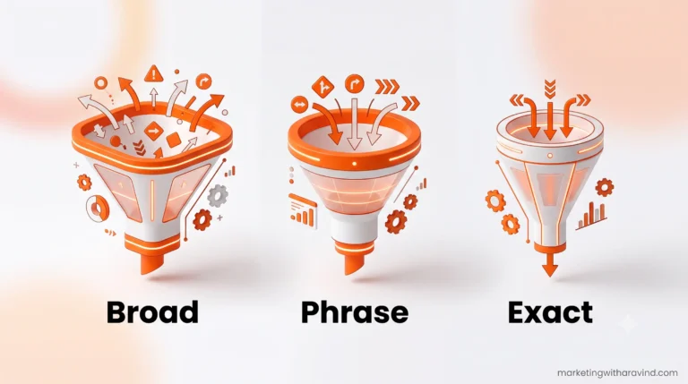 google ads keyword match types comparison graphic