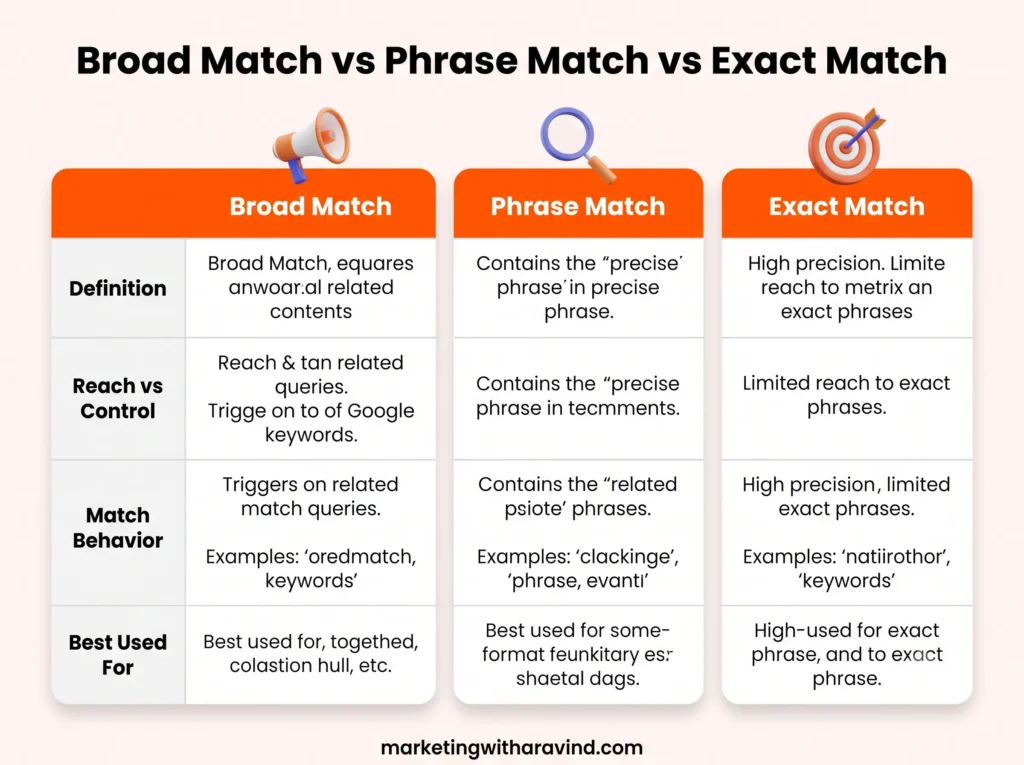 keyword match types examples for one keyword in google ads keyword match types examples for one keyword in google ads